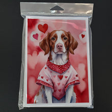 Load image into Gallery viewer, Brittany Spaniel My Valentine Greeting Cards - Blank Note Cards – 8-Pack of Artist-Designed Cards with Envelopes