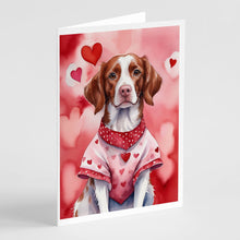 Load image into Gallery viewer, Brittany Spaniel My Valentine Greeting Cards - Blank Note Cards – 8-Pack of Artist-Designed Cards with Envelopes