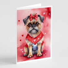 Load image into Gallery viewer, Brussels Griffon My Valentine Greeting Cards - Blank Note Cards – 8-Pack of Artist-Designed Cards with Envelopes
