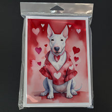Load image into Gallery viewer, Bull Terrier My Valentine Greeting Cards - Blank Note Cards – 8-Pack of Artist-Designed Cards with Envelopes