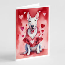Load image into Gallery viewer, Bull Terrier My Valentine Greeting Cards - Blank Note Cards – 8-Pack of Artist-Designed Cards with Envelopes