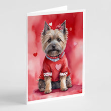 Load image into Gallery viewer, Cairn Terrier My Valentine Greeting Cards - Blank Note Cards – 8-Pack of Artist-Designed Cards with Envelopes