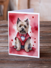 Load image into Gallery viewer, Cairn Terrier My Valentine Greeting Cards - Blank Note Cards – 8-Pack of Artist-Designed Cards with Envelopes