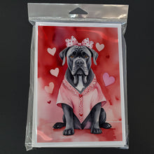Load image into Gallery viewer, Cane Corso My Valentine Greeting Cards - Blank Note Cards – 8-Pack of Artist-Designed Cards with Envelopes