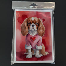 Load image into Gallery viewer, Cavalier Spaniel My Valentine Greeting Cards - Blank Note Cards – 8-Pack of Artist-Designed Cards with Envelopes