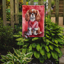 Load image into Gallery viewer, Cavalier Spaniel Valentine’s Day Garden Flag – Dog-Themed Heart Yard Decor