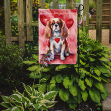Load image into Gallery viewer, Cavalier Spaniel Valentine’s Day Garden Flag – Dog-Themed Heart Yard Decor