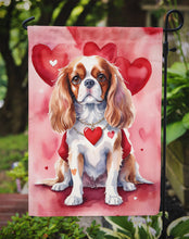 Load image into Gallery viewer, Cavalier Spaniel Valentine’s Day Garden Flag – Dog-Themed Heart Yard Decor