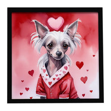 Load image into Gallery viewer, Chinese Crested My Valentine Framed Metal Print
