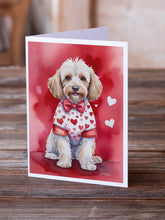 Load image into Gallery viewer, Cockapoo My Valentine Greeting Cards - Blank Note Cards – 8-Pack of Artist-Designed Cards with Envelopes