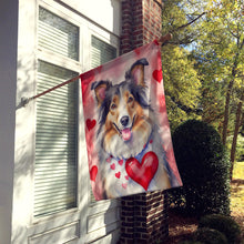 Load image into Gallery viewer, Collie My Valentine House Flag
