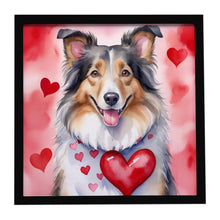 Load image into Gallery viewer, Collie My Valentine Framed Metal Print