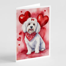 Load image into Gallery viewer, Coton de Tulear My Valentine Greeting Cards - Blank Note Cards – 8-Pack of Artist-Designed Cards with Envelopes