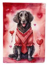 Load image into Gallery viewer, Curly-Coated Retriever Valentine’s Day Garden Flag – Dog-Themed Heart Yard Decor