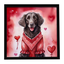 Load image into Gallery viewer, Curly-Coated Retriever My Valentine Framed Metal Print
