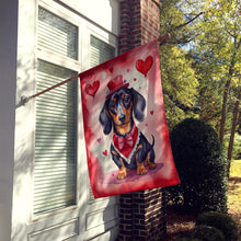 Load image into Gallery viewer, Dachshund My Valentine House Flag