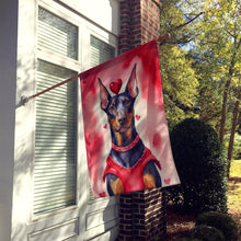 Load image into Gallery viewer, Doberman Pinscher My Valentine House Flag
