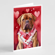 Load image into Gallery viewer, Dogue de Bordeaux My Valentine Greeting Cards - Blank Note Cards – 8-Pack of Artist-Designed Cards with Envelopes