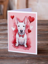 Load image into Gallery viewer, English Bull Terrier My Valentine Greeting Cards - Blank Note Cards – 8-Pack of Artist-Designed Cards with Envelopes