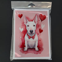 Load image into Gallery viewer, English Bull Terrier My Valentine Greeting Cards - Blank Note Cards – 8-Pack of Artist-Designed Cards with Envelopes
