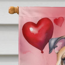 Load image into Gallery viewer, English Bulldog My Valentine House Flag