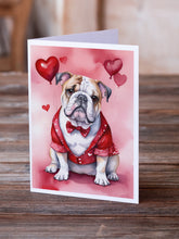 Load image into Gallery viewer, English Bulldog My Valentine Greeting Cards - Blank Note Cards – 8-Pack of Artist-Designed Cards with Envelopes