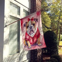 Load image into Gallery viewer, English Bulldog My Valentine House Flag