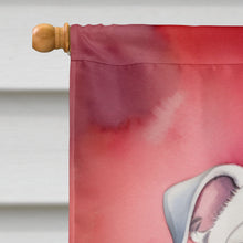 Load image into Gallery viewer, English Bulldog My Valentine House Flag