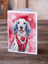 Load image into Gallery viewer, English Setter My Valentine Greeting Cards - Blank Note Cards – 8-Pack of Artist-Designed Cards with Envelopes