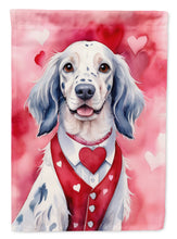 Load image into Gallery viewer, English Setter Valentine’s Day Garden Flag – Dog-Themed Heart Yard Decor
