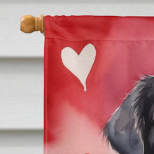Load image into Gallery viewer, Flat-Coated Retriever My Valentine House Flag