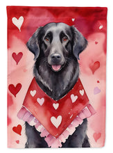 Load image into Gallery viewer, Flat-Coated Retriever My Valentine House Flag
