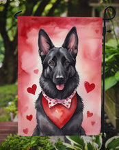 Load image into Gallery viewer, Black German Shepherd Valentine’s Day Garden Flag – Dog-Themed Heart Yard Decor