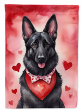 Load image into Gallery viewer, Black German Shepherd Valentine’s Day Garden Flag – Dog-Themed Heart Yard Decor