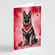 Load image into Gallery viewer, German Shepherd My Valentine Greeting Cards - Blank Note Cards – 8-Pack of Artist-Designed Cards with Envelopes