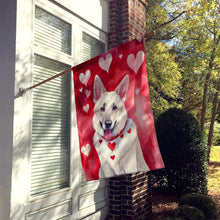Load image into Gallery viewer, White German Shepherd My Valentine House Flag