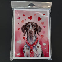 Load image into Gallery viewer, German Shorthaired Pointer My Valentine Greeting Cards - Blank Note Cards – 8-Pack of Artist-Designed Cards with Envelopes