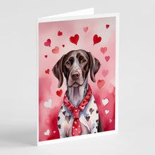 Load image into Gallery viewer, German Shorthaired Pointer My Valentine Greeting Cards - Blank Note Cards – 8-Pack of Artist-Designed Cards with Envelopes