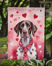 Load image into Gallery viewer, German Shorthaired Pointer Valentine’s Day Garden Flag – Dog-Themed Heart Yard Decor