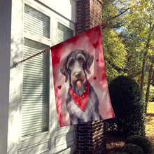 Load image into Gallery viewer, German Wirehaired Pointer My Valentine House Flag