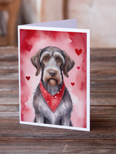 Load image into Gallery viewer, German Wirehaired Pointer My Valentine Greeting Cards - Blank Note Cards – 8-Pack of Artist-Designed Cards with Envelopes