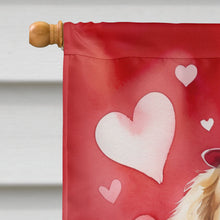 Load image into Gallery viewer, Golden Retriever My Valentine House Flag