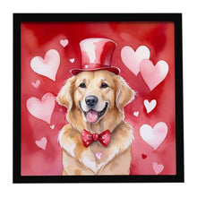 Load image into Gallery viewer, Golden Retriever My Valentine Framed Metal Print