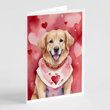 Load image into Gallery viewer, Golden Retriever My Valentine Greeting Cards - Blank Note Cards – 8-Pack of Artist-Designed Cards with Envelopes