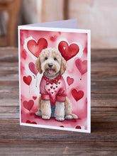 Load image into Gallery viewer, Goldendoodle My Valentine Greeting Cards - Blank Note Cards – 8-Pack of Artist-Designed Cards with Envelopes