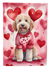 Load image into Gallery viewer, Goldendoodle Valentine’s Day Garden Flag – Dog-Themed Heart Yard Decor