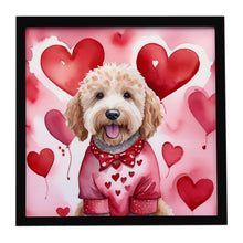 Load image into Gallery viewer, Goldendoodle My Valentine Framed Metal Print