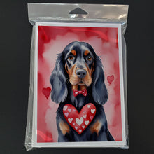 Load image into Gallery viewer, Gordon Setter My Valentine Greeting Cards - Blank Note Cards – 8-Pack of Artist-Designed Cards with Envelopes