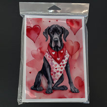 Load image into Gallery viewer, Great Dane My Valentine Greeting Cards - Blank Note Cards – 8-Pack of Artist-Designed Cards with Envelopes