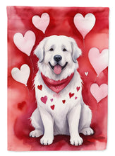 Load image into Gallery viewer, Great Pyrenees My Valentine House Flag